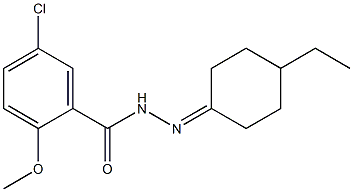 5-chloro-N'-(4-ethylcyclohexylidene)-2-methoxybenzohydrazide Structure