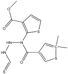 methyl 5-methyl-2-(2-(5-methylthiophene-3-carbonyl)hydrazinecarbothioamido)thiophene-3-carboxylate Structure