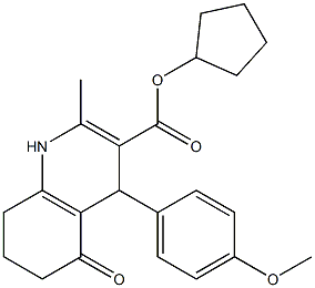 cyclopentyl 4-(4-methoxyphenyl)-2-methyl-5-oxo-1,4,5,6,7,8-hexahydroquinoline-3-carboxylate Structure