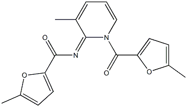(E)-5-methyl-N-(3-methyl-1-(5-methylfuran-2-carbonyl)pyridin-2(1H)-ylidene)furan-2-carboxamide 구조식 이미지