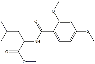 methyl 2-(2-methoxy-4-(methylthio)benzamido)-4-methylpentanoate Structure