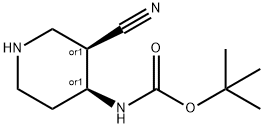 Cis-(3-Cyano-piperidin-4-yl)-carbamic acid tert-butyl ester Structure
