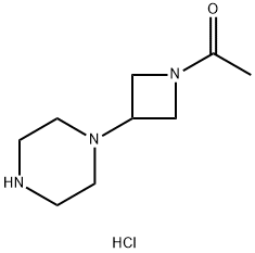 1-(3-(piperazin-1-yl)azetidin-1-yl)ethanone hydrochloride Structure