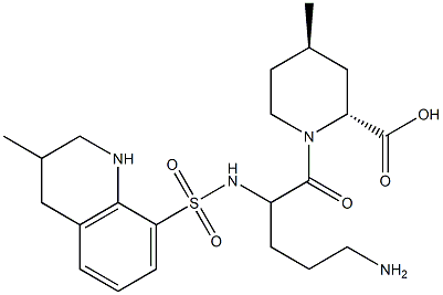 (2R,4R)-1-(5-amino-2-((3-methyl-1,2,3,4-tetrahydroquinoline)-8-sulfonamido)pentanoyl)-4-methylpiperidine-2-carboxylic acid 구조식 이미지