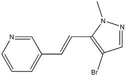 (E)-3-(2-(4-bromo-1-methyl-1H-pyrazol-5-yl)vinyl)pyridine 구조식 이미지