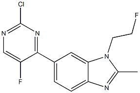 6-(2-chloro-5-fluoropyrimidin-4-yl)-1-(2-fluoroethyl)-2-methyl-1H-benzo[d]imidazole 구조식 이미지