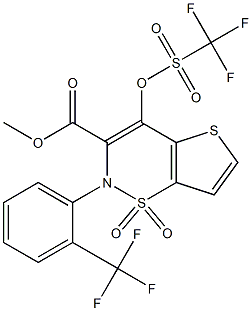 methyl 1,1-dioxy-2-(2-(trifluoromethyl)phenyl)-4-(trifluoromethylsulfonyloxy)-2H-thieno[2,3-e][1,2]thiazine-3-carboxylate Structure
