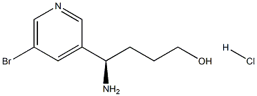 (R)-4-amino-4-(5-bromopyridin-3-yl)butan-1-ol hydrochloride Structure