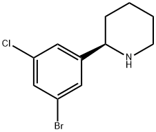 (2R)-2-(3-BROMO-5-CHLOROPHENYL)PIPERIDINE Structure