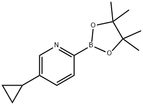 5-cyclopropyl-2-(4,4,5,5-tetramethyl-1,3,2-dioxaborolan-2-yl)pyridine Structure