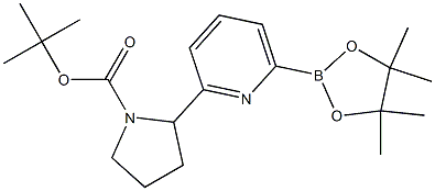 tert-butyl 2-(6-(4,4,5,5-tetramethyl-1,3,2-dioxaborolan-2-yl)pyridin-2-yl)pyrrolidine-1-carboxylate Structure