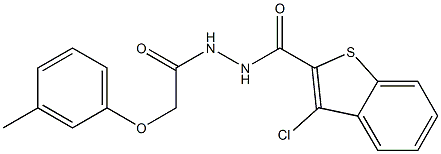 3-chloro-N'-[(3-methylphenoxy)acetyl]-1-benzothiophene-2-carbohydrazide 구조식 이미지