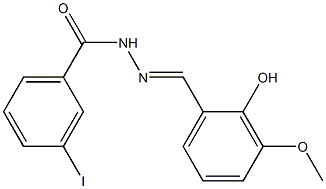 N'-(2-hydroxy-3-methoxybenzylidene)-3-iodobenzohydrazide 구조식 이미지