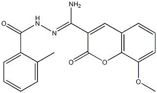 8-methoxy-N'-(2-methylbenzoyl)-2-oxo-2H-chromene-3-carbohydrazonamide 구조식 이미지