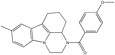 (4-methoxyphenyl)(8-methyl-3a,4,5,6-tetrahydro-1H-pyrazino[3,2,1-jk]carbazol-3(2H)-yl)methanone Structure