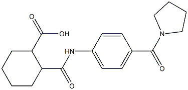 2-((4-(pyrrolidine-1-carbonyl)phenyl)carbamoyl)cyclohexanecarboxylic acid 구조식 이미지