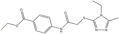 ethyl 4-(2-((4-ethyl-5-methyl-4H-1,2,4-triazol-3-yl)thio)acetamido)benzoate Structure