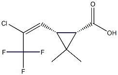 (1S,3S,E)-3-(2-chloro-3,3,3-trifluoroprop-1-enyl)-2,2-dimethylcyclopropanecarboxylic acid Structure