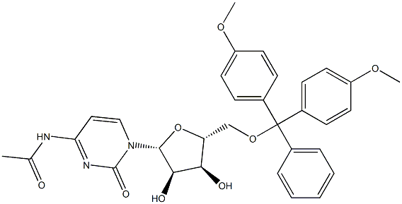 N4-Acetyl-5'-O-(4,4'-dimethoxytrityl)-cytidine 구조식 이미지