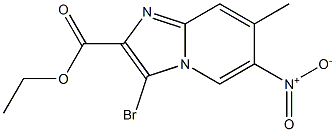 3-Bromo-7-methyl-6-nitro-imidazo[1,2-a]pyridine-2-carboxylic acid ethyl ester Structure