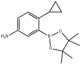 4-cyclopropyl-3-(4,4,5,5-tetramethyl-1,3,2-dioxaborolan-2-yl)aniline 구조식 이미지