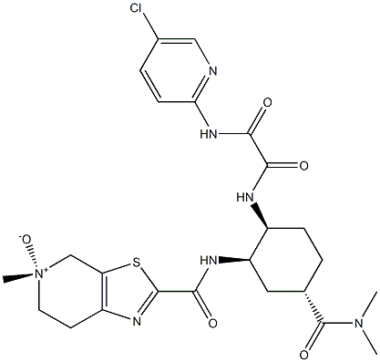 (S)-2-(((1R,2S,5S)-2-(2-((5-chloropyridin-2-yl)amino)-2-oxoacetamido)-5-(dimethylcarbamoyl)cyclohexyl)carbamoyl)-5-methyl-4,5,6,7-tetrahydrothiazolo[5,4-c]pyridine 5-oxide Structure