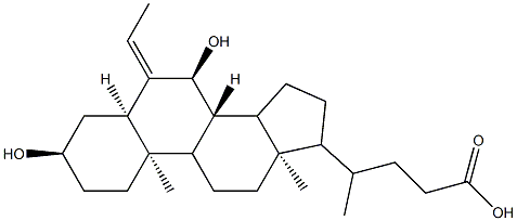 (R)-4-((3R,5R,7S,10R,13R)-6-ethylidene-3,7-dihydroxy-10,13-dimethyl-hexadecahydro-1H-cyclopenta[a]phenanthren-17-yl)pentanoic acid Structure