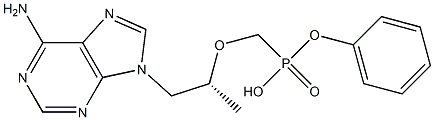 phenyl hydrogen ((R)-1-(6-amino-9H-purin-9-yl)propan-2-yloxy)methylphosphonate 구조식 이미지