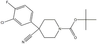 tert-butyl 4-(3-chloro-4-fluorophenyl)-4-cyanopiperidine-1-carboxylate Structure