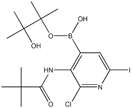 2-Chloro-6-iodo-3-pivalamidopyridine-4-boronic acid pinacol ester Structure