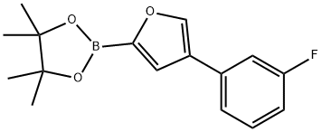 4-(3-Fluorophenyl)furan-2-boronic acid pinacol ester 구조식 이미지