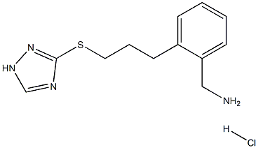 (2-(3-(1H-1,2,4-triazol-3-ylthio)propyl)phenyl)methanamine hydrochloride Structure