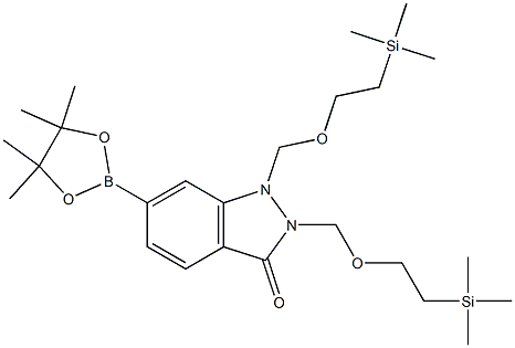 6-(4,4,5,5-tetramethyl-1,3,2-dioxaborolan-2-yl)-1,2-bis((2-(trimethylsilyl)ethoxy)methyl)-1H-indazol-3(2H)-one Structure