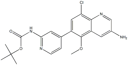 tert-butyl 4-(3-amino-8-chloro-5-methoxyquinolin-6-yl)pyridin-2-ylcarbamate Structure