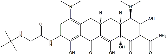 (4R,4aS,5aR,12aS)-9-[2-(tert-butylamino)acetamido]-4,7-bis(dimethylamino)-3,10,12,12a-tetrahydroxy-1,11-dioxo-1,4,4a,5,5a,6,11,12a-octahydrotetracene-2-carboxamide Structure