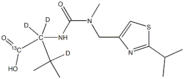 2-(3-((2-isopropylthiazol-4-yl)methyl)-3-methylureido)-3-methylbutanoic acid 13C D3 구조식 이미지