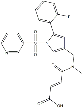 (E)-4-(((5-(2-fluorophenyl)-1-(pyridin-3-ylsulfonyl)-1H-pyrrol-3- yl)methyl)(methyl)amino)-4-oxobut-2-enoic acid Structure