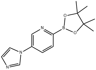 5-(1H-imidazol-1-yl)-2-(4,4,5,5-tetramethyl-1,3,2-dioxaborolan-2-yl)pyridine 구조식 이미지