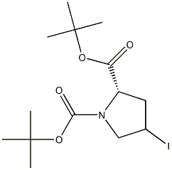 (2S)-di-tert-butyl 4-iodopyrrolidine-1,2-dicarboxylate Structure