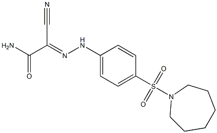 2-{[4-(1-azepanylsulfonyl)phenyl]hydrazono}-2-cyanoacetamide Structure