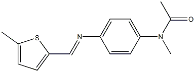 N-methyl-N-(4-{[(5-methyl-2-thienyl)methylene]amino}phenyl)acetamide 구조식 이미지