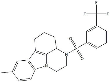 8-methyl-3-((3-(trifluoromethyl)phenyl)sulfonyl)-2,3,3a,4,5,6-hexahydro-1H-pyrazino[3,2,1-jk]carbazole Structure