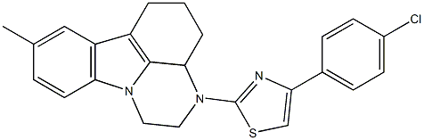 4-(4-chlorophenyl)-2-(8-methyl-3a,4,5,6-tetrahydro-1H-pyrazino[3,2,1-jk]carbazol-3(2H)-yl)thiazole 구조식 이미지