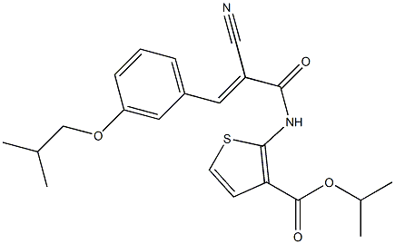 (E)-isopropyl 2-(2-cyano-3-(3-isobutoxyphenyl)acrylamido)thiophene-3-carboxylate 구조식 이미지