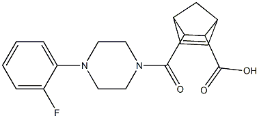 3-(4-(2-fluorophenyl)piperazine-1-carbonyl)bicyclo[2.2.1]hept-5-ene-2-carboxylic acid 구조식 이미지