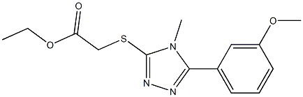ethyl 2-((5-(3-methoxyphenyl)-4-methyl-4H-1,2,4-triazol-3-yl)thio)acetate 구조식 이미지