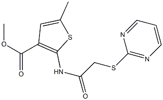 methyl 5-methyl-2-(2-(pyrimidin-2-ylthio)acetamido)thiophene-3-carboxylate Structure