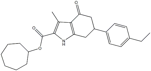 cycloheptyl 6-(4-ethylphenyl)-3-methyl-4-oxo-4,5,6,7-tetrahydro-1H-indole-2-carboxylate 구조식 이미지