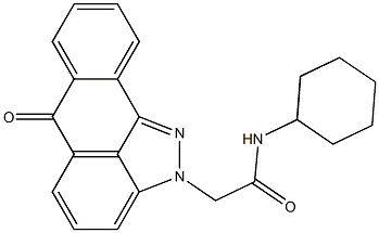 N-cyclohexyl-2-(6-oxodibenzo[cd,g]indazol-2(6H)-yl)acetamide 구조식 이미지