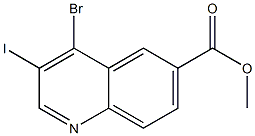 4-Bromo-3-iodo-quinoline-6-carboxylic acid methyl ester Structure